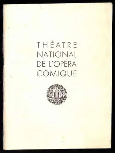 Theaterprogramm, Théatre National de L'Opéra Comique, Paris, Carmen, 1957