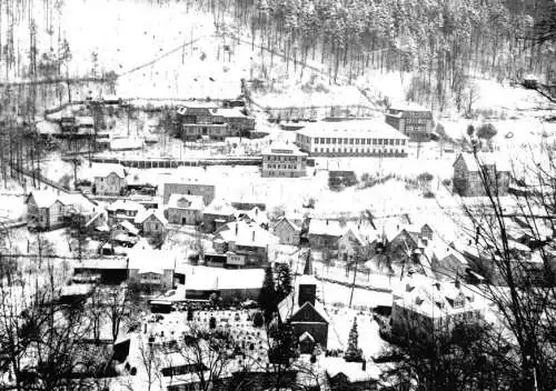 Ansichtskarte, Schwarzburg Thür. Wald, winterliche Teilansicht, 1969