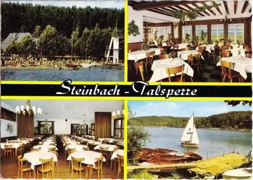 AK, Kirchheim bei Euskirchen, Gaststätte Steinbach-Talsperre, vier Abb., 1969