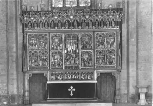 Ansichtskarte, Güstrow, Pfarrkirche, Schnitzaltar, 1975