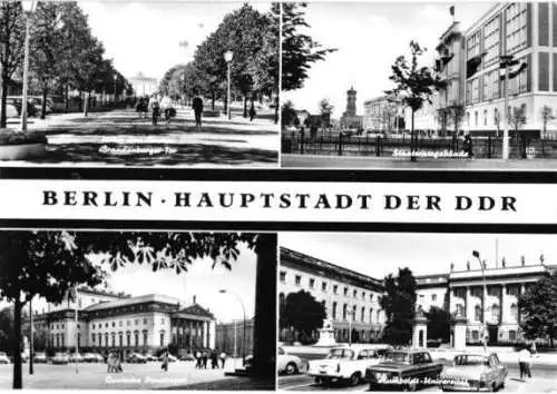 Ansichtskarte, Berlin Mitte, vier Abb., 1968