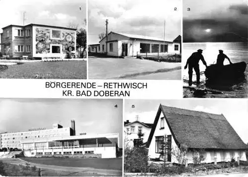 Ansichtskarte, Börgerende-Rethwisch, 5 Abb., u.a. Kaufhalle, 1981