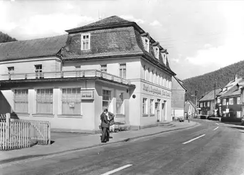 Ansichtskarte, Unterweißbach, Gast- und Logierhaus "Zum Hirsch"