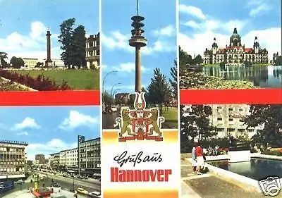 AK, Hannover, fünf Abb., gestaltet, 1973