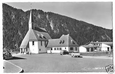 Ansichtskarte, Fall a.d. Isar, Kirche und Schule, ca. 1960