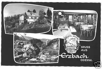 Ansichtskarte, Erzbach Odw., Pension zum Forsthaus, 1964