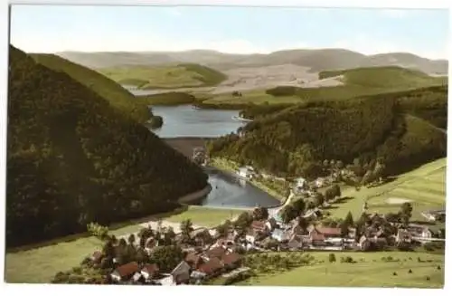 Ansichtskarte, Diemelsee Waldeck, Luftbildansicht, ca. 1968