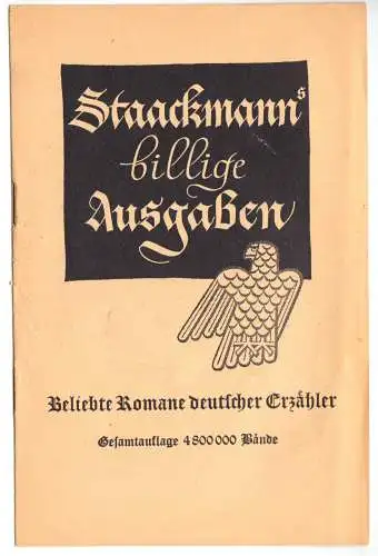 Staackmann's billige Ausgaben, Verlagsverzeichnis, 1936