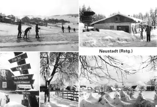 Ansichtskarte, Neustadt am Rennsteig, fünf Winteransichten, 1981