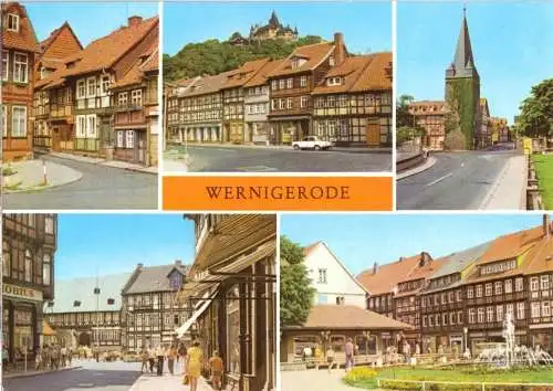 AK, Wernigerode am Harz, fünf innerstädtische Abb., 1980