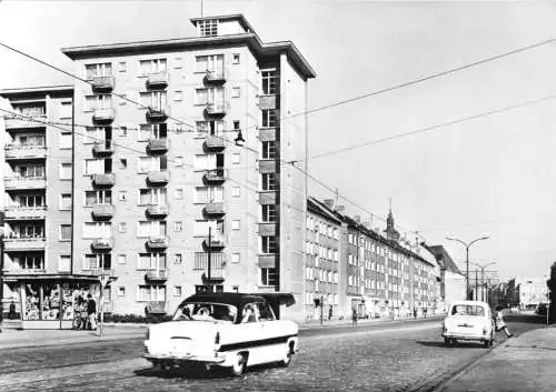 Ansichtskarte, Brandenburg Havel, Friedenstr., Pkw, 1968