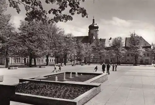 Ansichtskarte, Marienberg, Markt, belebt, 1984