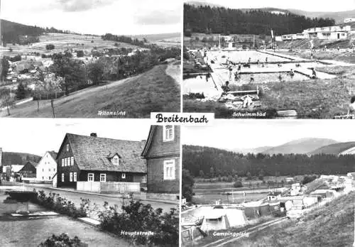 AK, Breitenbach Kr. Schalkalden, vier Abb., u.a. Campingplatz, 1984