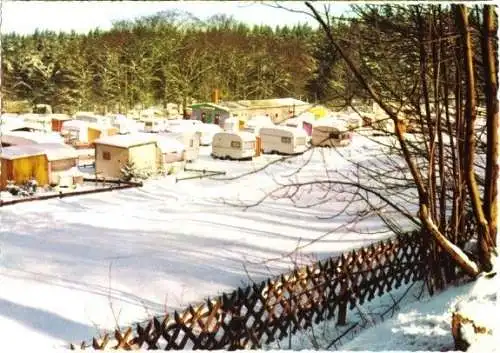 AK, Bad Harzburg, Campingplatz "Wolfstein", Winteransicht, um 1980