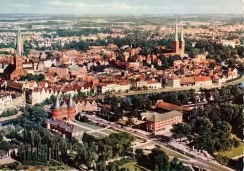 Ansichtskarte, Lübeck, Luftbild, ca. 1969