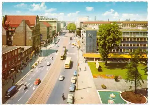 AK, Duisburg, Königsstrasse, Straßenbahn, 1966