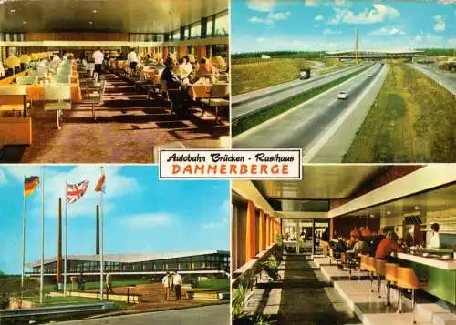 AK, Damme, Autobahn Brücken-Rasthaus Dammer Berge, vier Abb., 1970