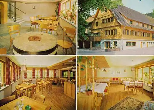 AK, Ehlenbogen Schwarzwald, Gasthof - Pension "Mittlere Mühle", vier Abb., 1970