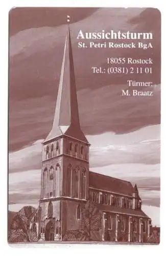 Kalender Scheckkartenformat, 2005, Werbung: St. Petri, Rostock