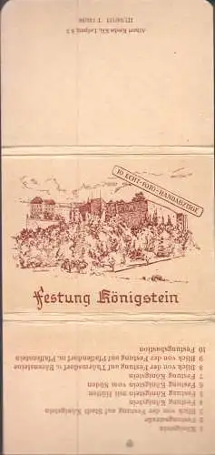 Mäppchen mit 10 kleinen Fotos, Königstein, Festung, 1956, Format: 9 x 6,8 cm