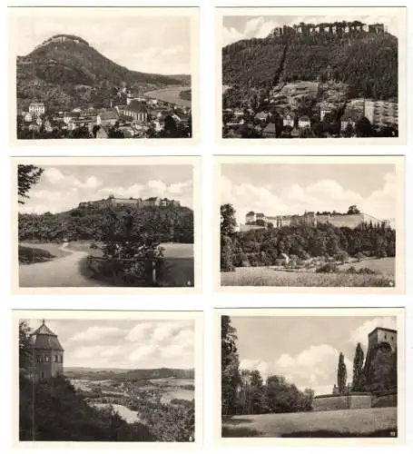 Mäppchen mit 10 kleinen Fotos, Königstein, Festung, 1956, Format: 9 x 6,8 cm