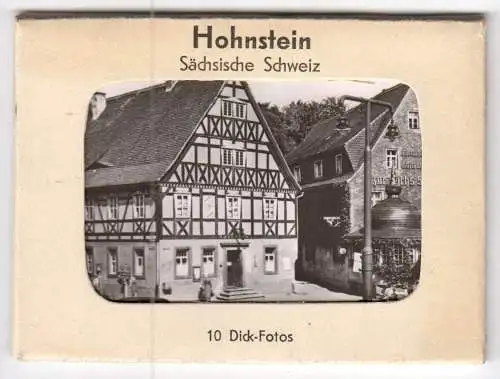 Mäppchen mit 10 kleinen Fotos, Hohnstein Sächs. Schweiz, 1962, Form. 8,8 x 6 cm