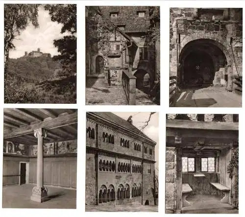 Mäppchen mit 10 kleinen Fotos, Eisenach, Die Wartburg, 1963, Format: 9 x 6,5 cm