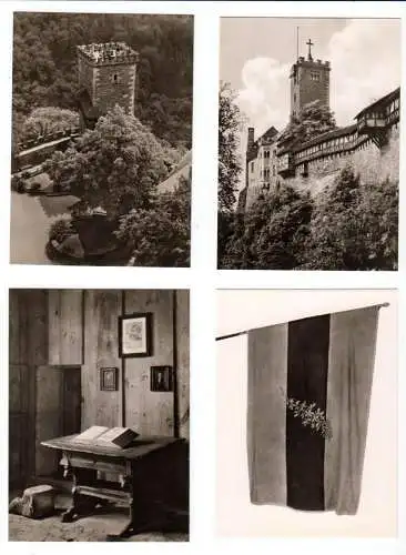 Mäppchen mit 10 kleinen Fotos, Eisenach, Die Wartburg, 1963, Format: 9 x 6,5 cm