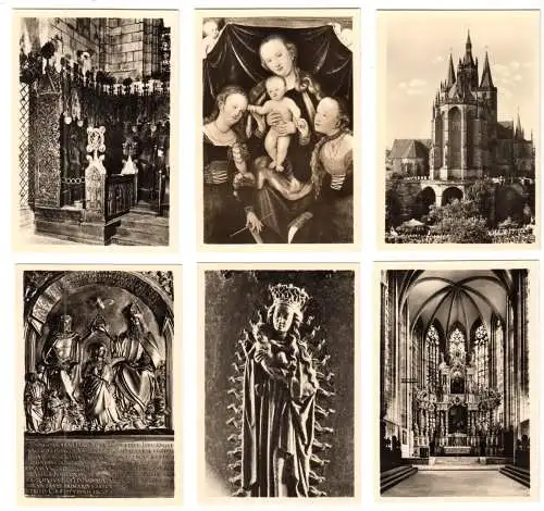 Mäppchen mit 12 kleinen Fotos, Erfurt, Mariendom, 1961, Format: 9 x 6,2 cm