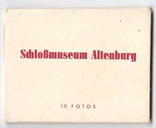 Mäppchen mit 10 kleinen Fotos, Altenburg, Schloßmuseum, 1974, Form.: 8,7x6,7 cm