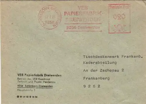 AFS, VEB Papierfabrik Dreiwerden ..., o Schönborn Dreiwerden, 9256, 22.7.87