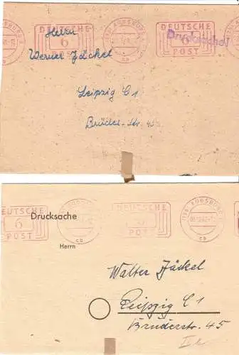 Zwei PFS, (13b) Augsburg 2, 22.1.48 bzw. 8.12.47