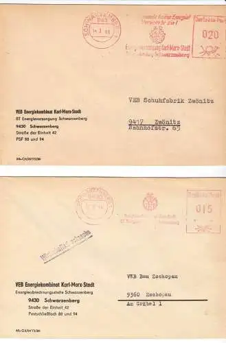 Zwei AFS, Energiekombinat Karl-Marx-Stadt, BT ...., o Schwarzenberg 1983 bzw. 84