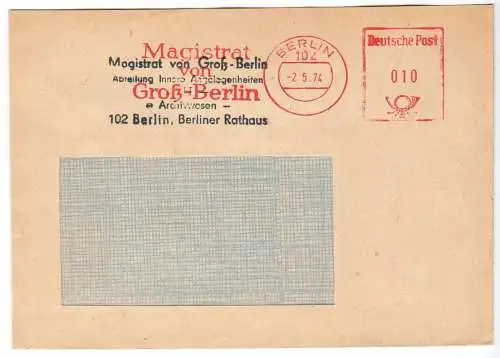 AFS, Magistrat von Groß-Berlin, o Berlin, 102, 2.5.74