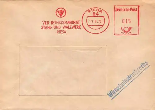 AFS, VEB Rohrkombinat Stahl- und Walzwerk Riesa, o Riesa, 84, 9.9.76