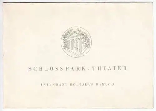 Berlin Steglitz, Schlosspark-Theater, Premieren-Einladung, Elektra, 20.2.1954