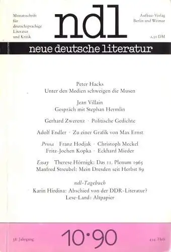 neue deutsche literatur, Heft 10 - 1990