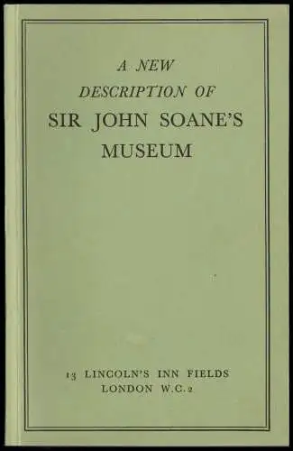 A new deskription of Sir John Soane's Museum, 1977