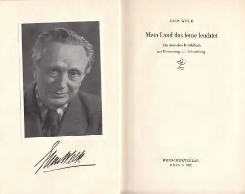 Welk, Ehm; Mein Land das ferne leuchtet, 1952