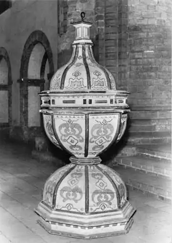 AK, Lehnin Kr. Brandenburg, St. Marien-Klosterkirche, Hölzerne Taufe, 1972