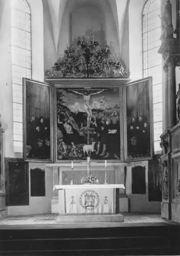 AK, Weimar, Stadtkirche, Innenansicht, Cranachbild, 1967