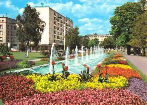 Ansichtskarte, Karlsruhe, Wasserspiele, 1966