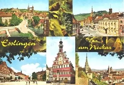 Ansichtskarte, Esslingen am Neckar, 5 Abb., ca. 1977