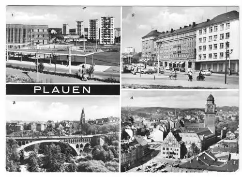 AK, Plauen Vogtl., vier Abb., 1976