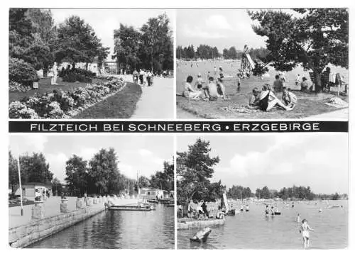 AK, Schneeberg Erzgeb., Filzteich, vier Abb., 1967