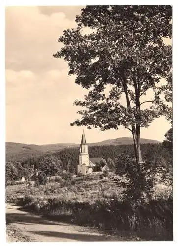 AK, Johanngeorgenstadt Erzgeb., Blick zur Stadtkirche, 1962