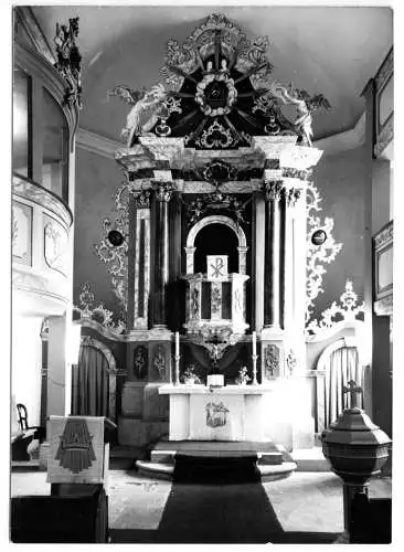 AK, Burghardswalde, Kirche, Innenansicht, Barockaltar, 1977