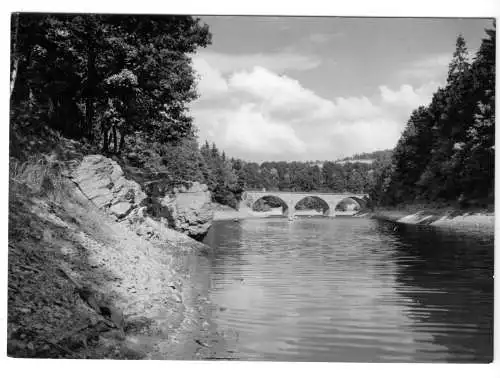 AK, Malter - Paulsdorf, Talsperre Malter, Tännigtgrund mit Brücke, 1971