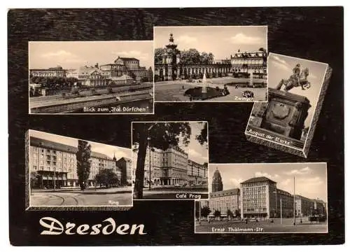 AK, Dresden, sechs Abb., gestaltet, 1964