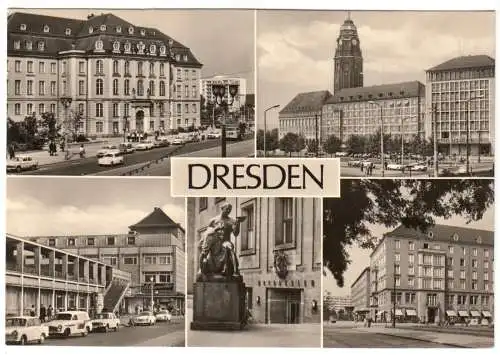 AK, Dresden, fünf innerstädtische Abb., 1970